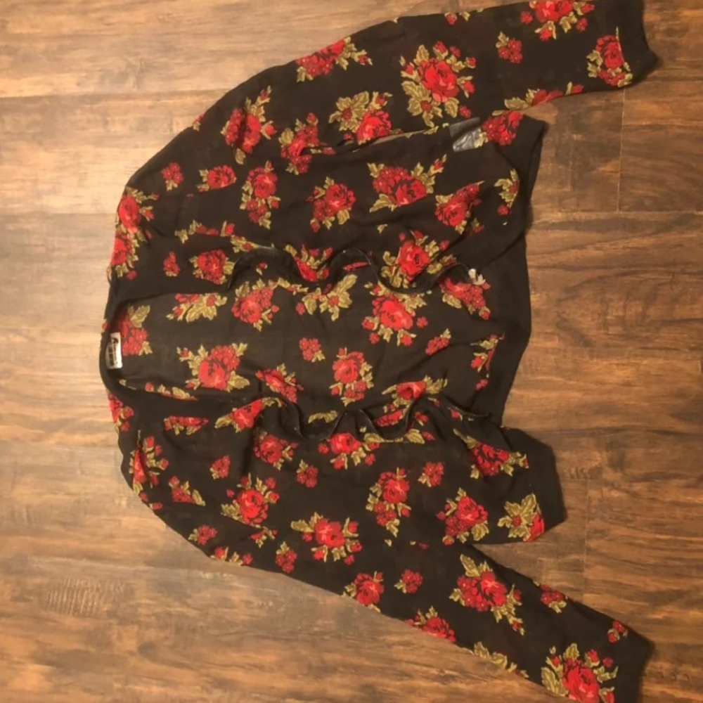 Light see through floral jacket